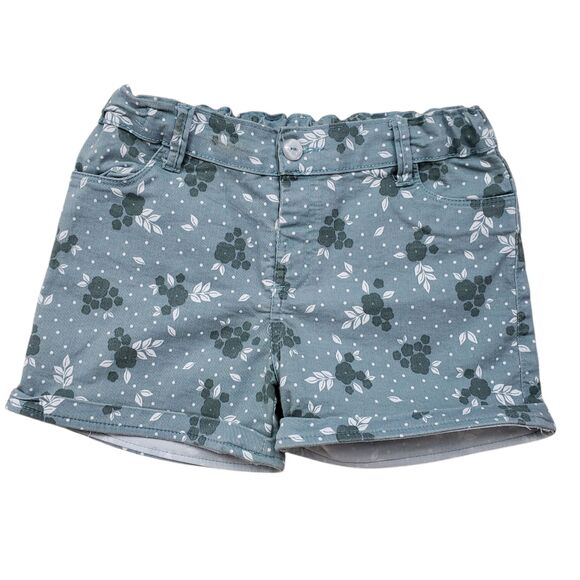 Puppet Other - Puppet Floral Shorts Girls 8 Green Polka Dot Denim Elastic Waist Kids